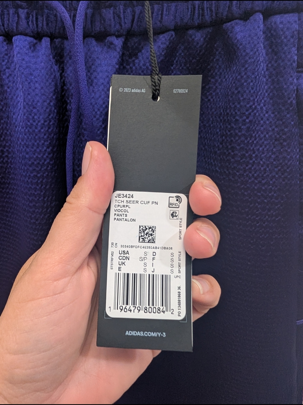 NWT Y-3 Logo Print Purple Track Pants - Picture 7 of 11